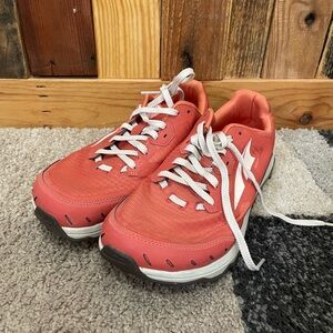 Altra Women's Lone Peak 6 Athletic Shoes in Coral and White